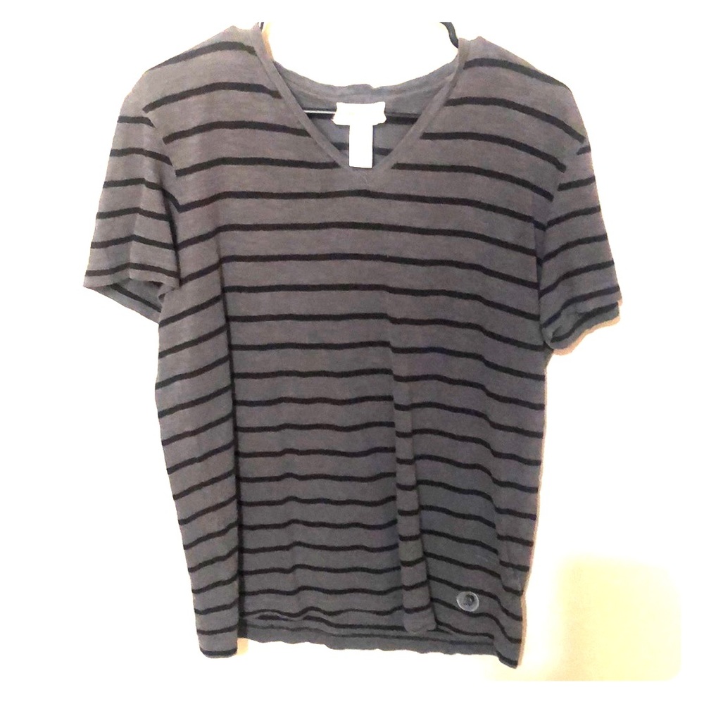 Diesel gray black striped SS tee